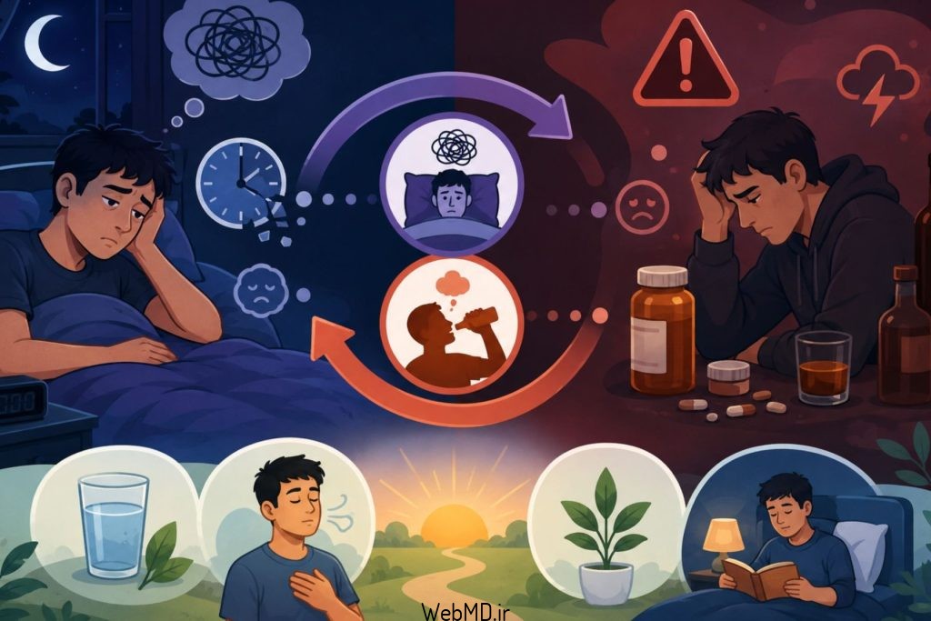 اگر در خوابیدن مشکل دارید، میتوانید شبها چیزی مصرف کنید که به شما کمک کند. ممکن است با مواد مخدر غیرقانونی، الکل یا دارو «خوددرمانی» کنید. اما سوءمصرف مواد یا ترک مواد مخدر میتواند باعث مشکلات خواب شود یا آنها را بدتر کند.