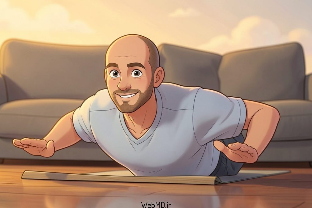 برای انجام این حرکت، روی شکم دراز بکشید و همزمان هر دو دست و هر دو پا را از زمین بلند کنید.