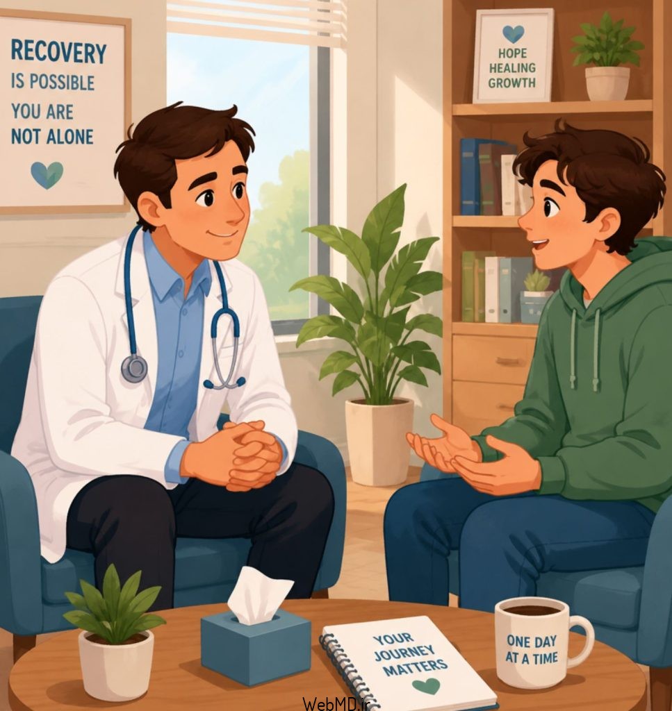 دریافت کمک حرفهای در مورد مواد مخدر یا الکل میتواند دلهرهآور باشد. اولین قدم را بردارید و با پزشک خود مشورت کنید.