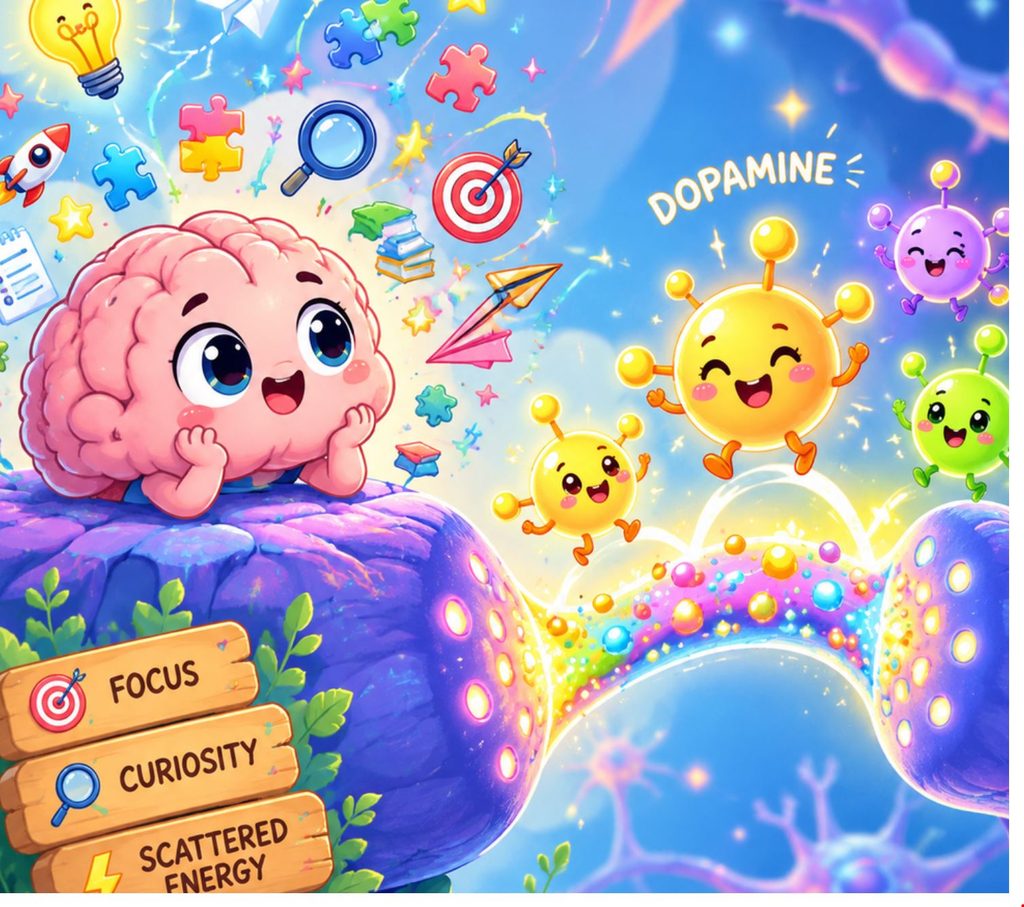 اگر فرزند شما مبتلا به ADHD است ، ممکن است سطح ماده شیمیایی مغز به نام دوپامین در او پایین باشد. این بخشی از ترکیبی از ژن‌ها، محیط و عملکرد مغز است که متخصصان معتقدند ممکن است باعث ADHD شود.