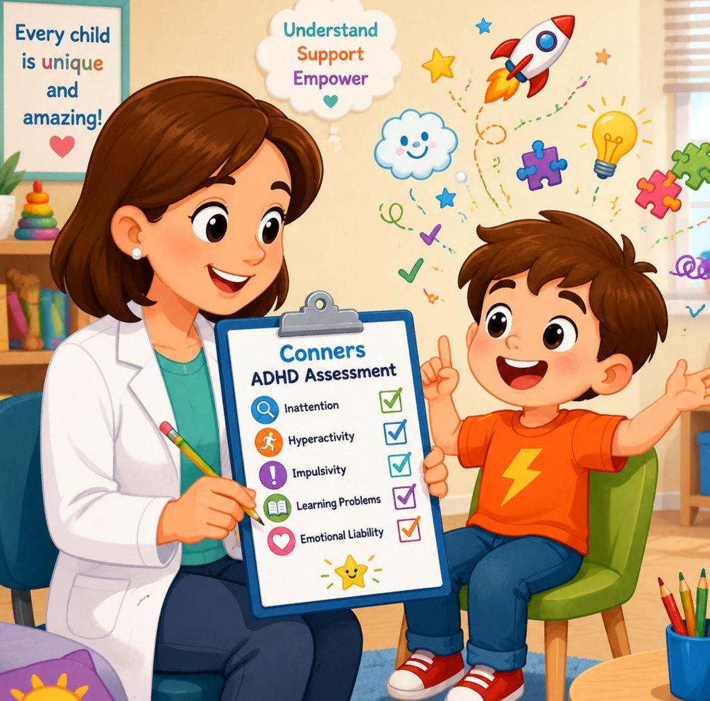 پزشکان مقیاس های زیادی برای تشخیص ADHD دارند. آنها اغلب از مقیاسی به نام مقیاس رتبه بندی کانرز استفاده می کنند.