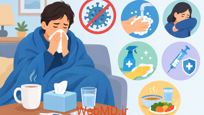 Cozy Cold Care Infographic اچآیوی/ایدز و سرماخوردگی